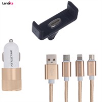 شارژر فندکی کینگ استار مدل K Box50 به همراه پایه نگهدارنده گوشی موبایل و کابل تبدیل